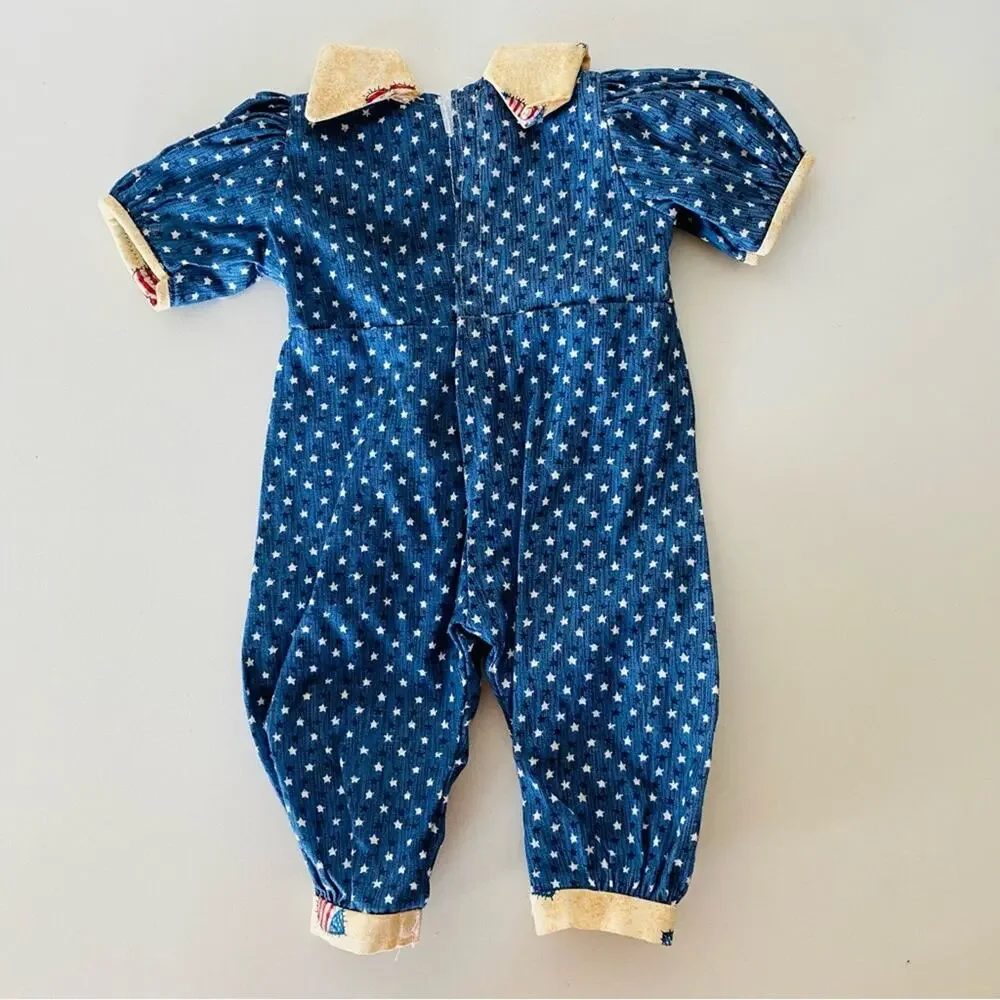 AMERICAN GIRL DOLL Blue Black Stars Americana Jumpsuit Romper Onesie Set 2